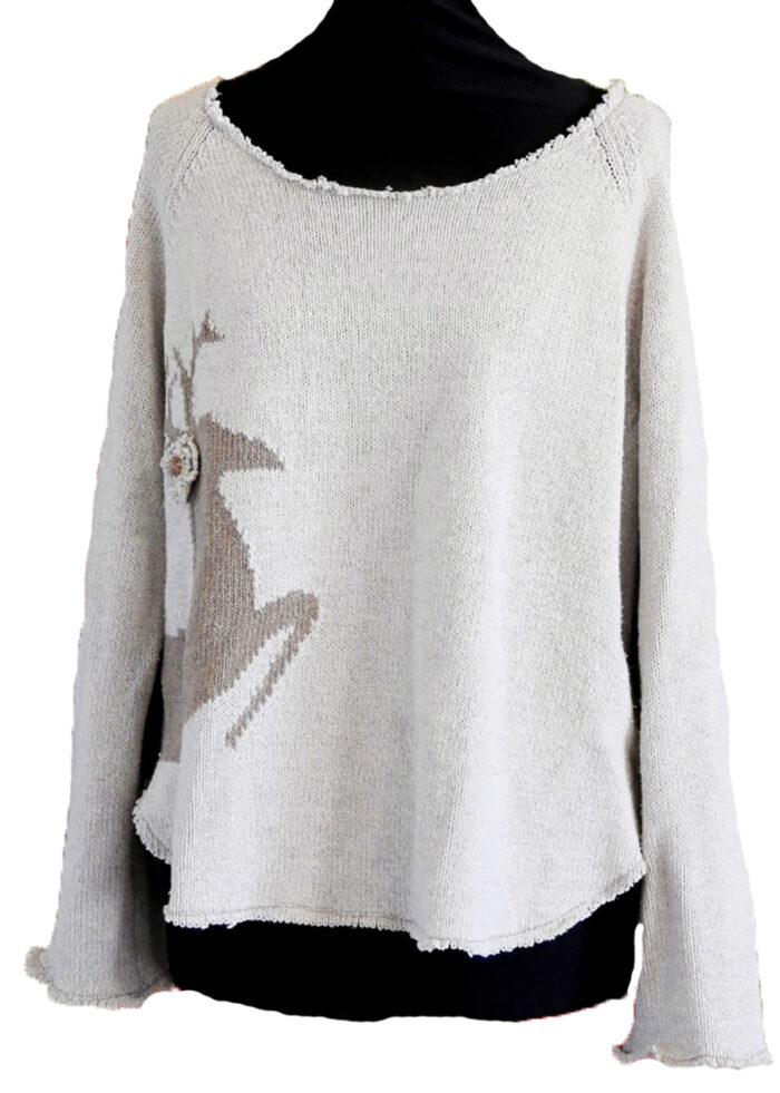 White Deer Sweater