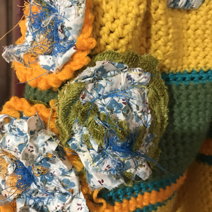 Yellow and Green Crocheted Beach Bag