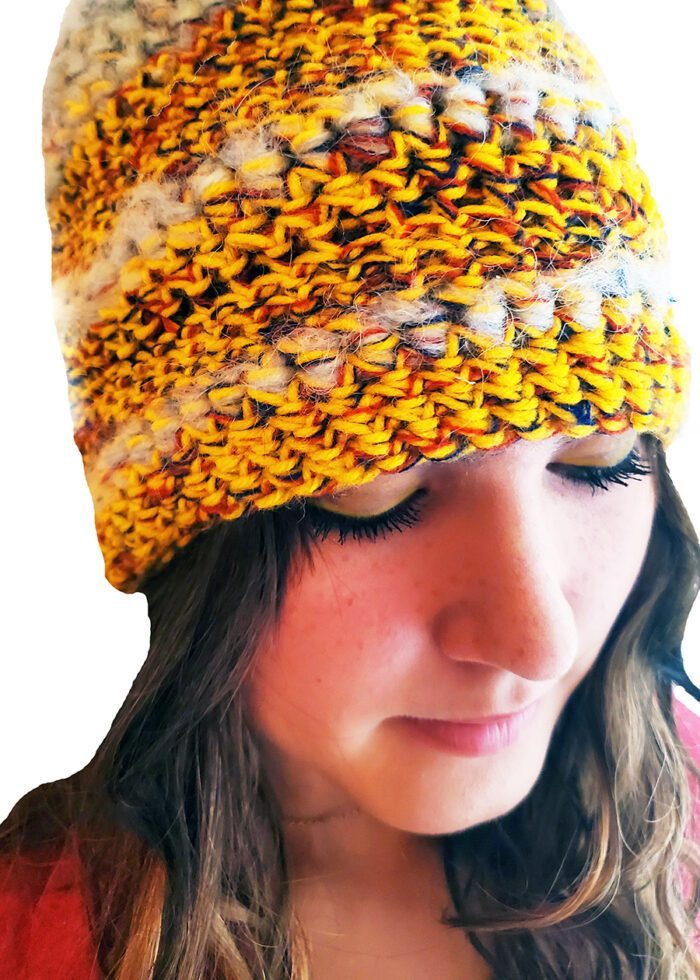 Multi Color Grey Gold Beanie - Image 2