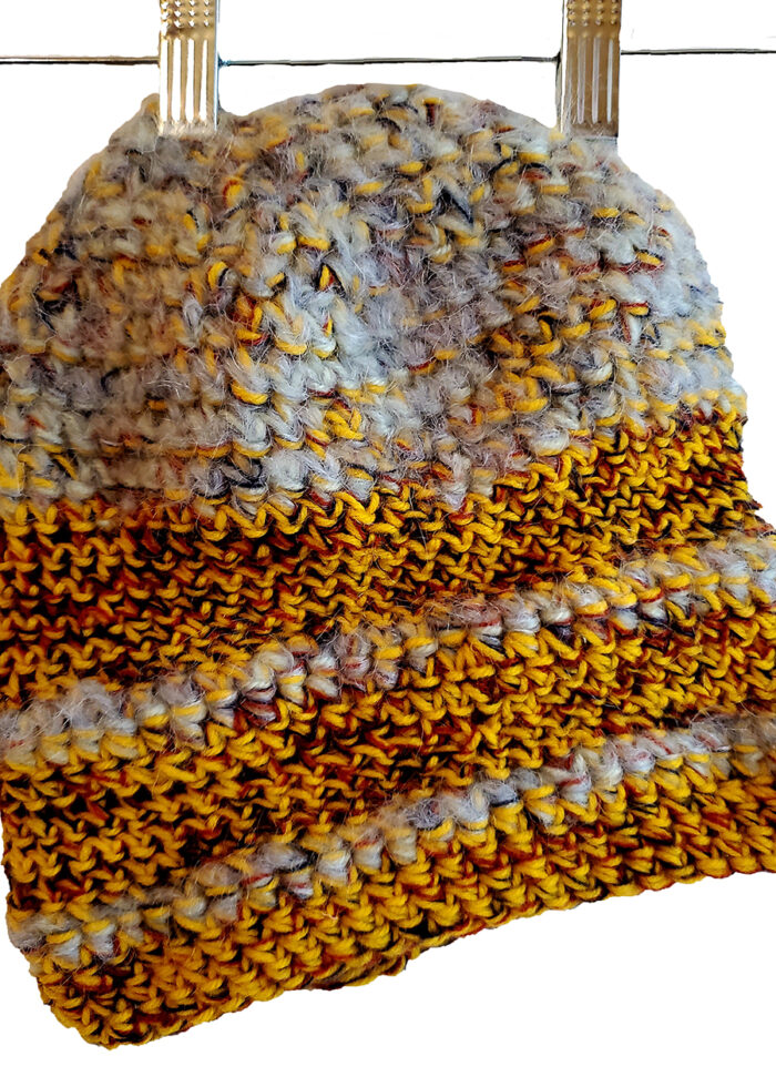 Multi Color Grey Gold Beanie