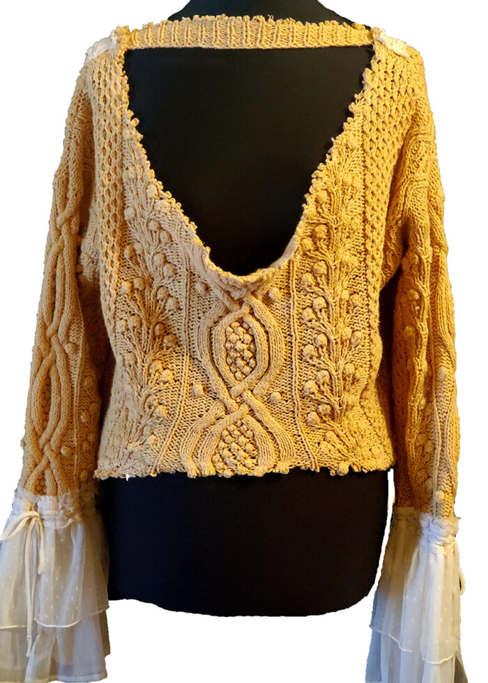 Shabby Chic Style Gold Sweater - Image 2