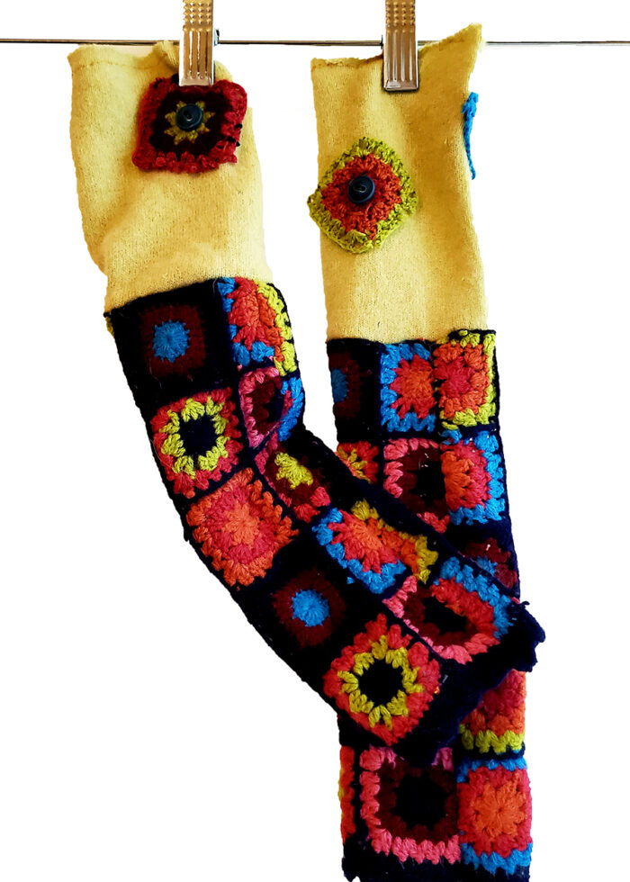 Multi Color Granny Square Gloves