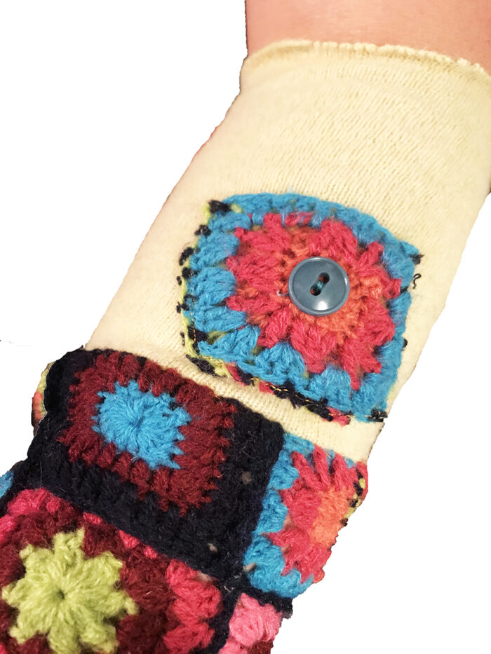 Multi Color Granny Square Gloves - Image 3