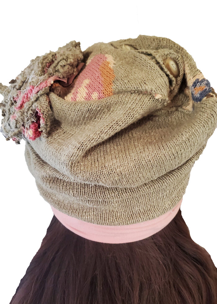 Sage Green Floral Beanie - Image 2