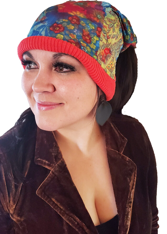 Reversible Multi Color Orange Beanie - Image 2