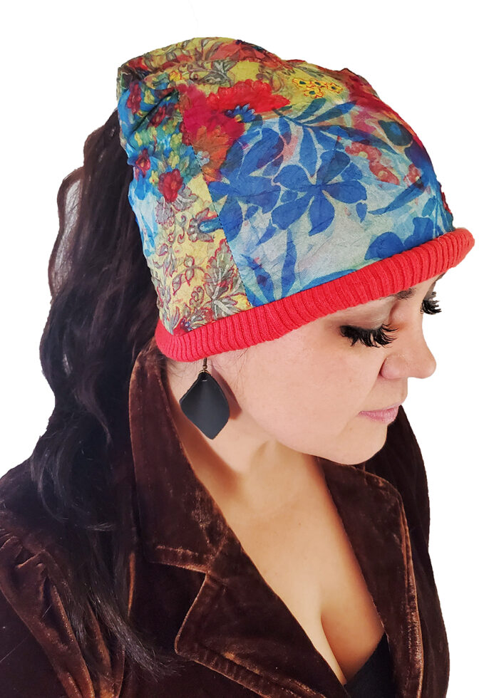 Reversible Multi Color Orange Beanie - Image 3