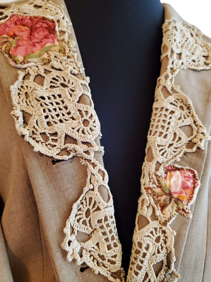 Tan Shabby Chic Suit Jacket - Image 4