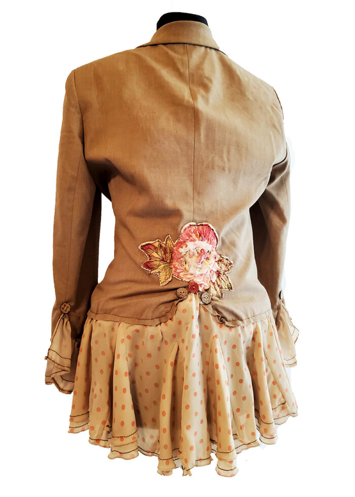 Tan Shabby Chic Suit Jacket - Image 2