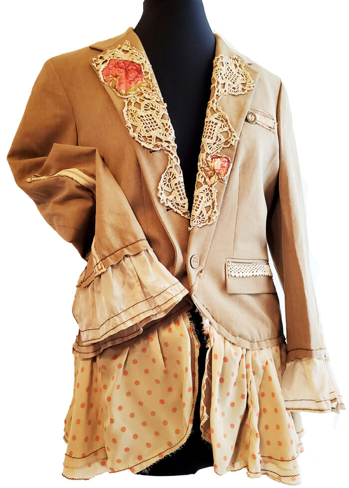 Tan Shabby Chic Suit Jacket