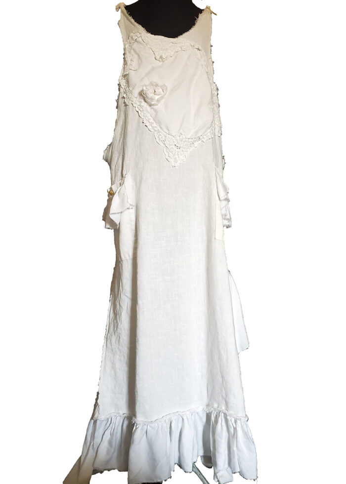 Long White Linen Dress - Image 6